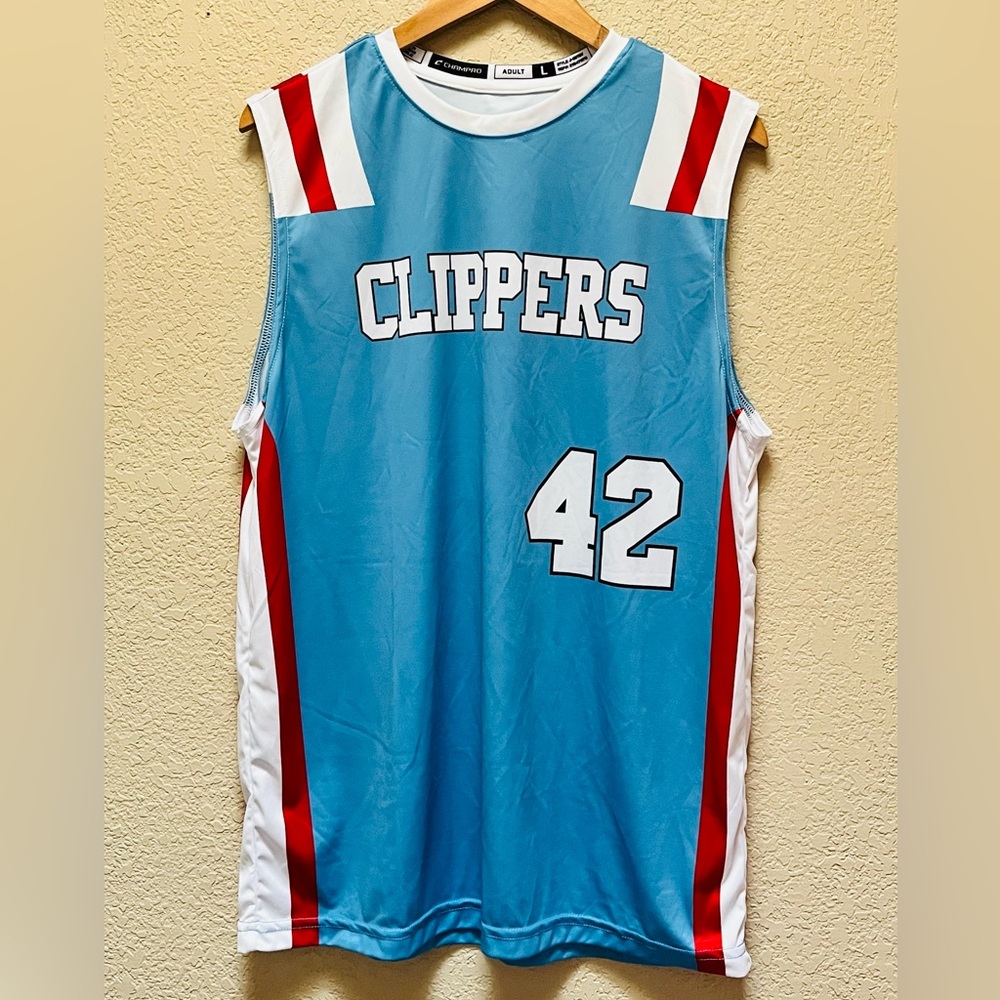 Champro Clippers Elton Brand #42 Blue & White Accented Jersey Mens Size Large